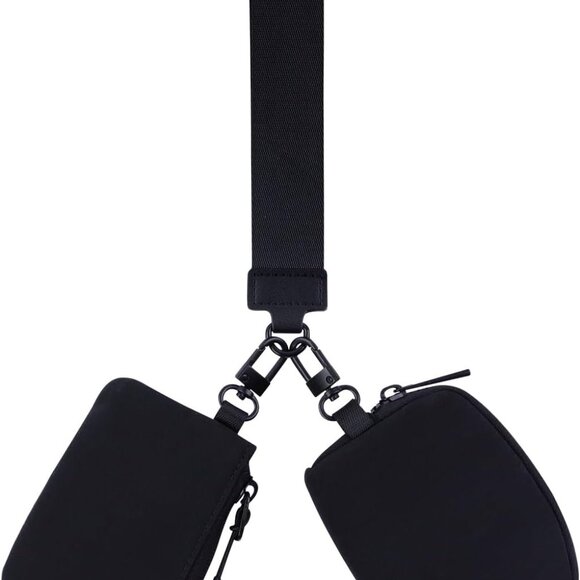 Accessories - Stylish Dual Pouch Wristlet Wallet with Detachable Coin Purse and Keychain - Com